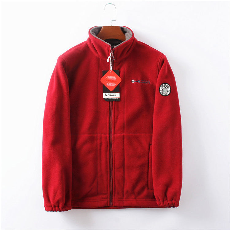 Elias – Fleece Jacket | Ultra Warm Zip-Up Jacket For Cold Weather Clothing & Accessories Neriona Red
