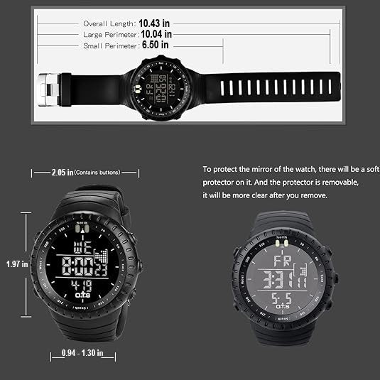 Mason – Men's Digital Sports Watch | Waterproof Tactical Watch With Alarm, Stopwatch & LED Backlight
