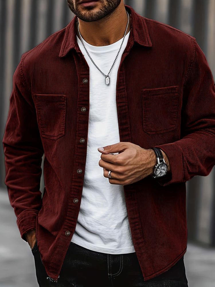 Elias – Ribbed Shacket Jacket | Men's Shirt Jacket for Everyday Layering & Fall Wear