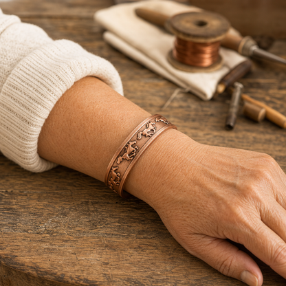 Horse Copper Cuff Bracelet | Equestrian Style for Everyday Wear Bracelet Neriona