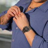 Dominus Stainless Steel Watch Bold Classic Style | Refined Dial Watch With Full Metal Bracelet Neriona