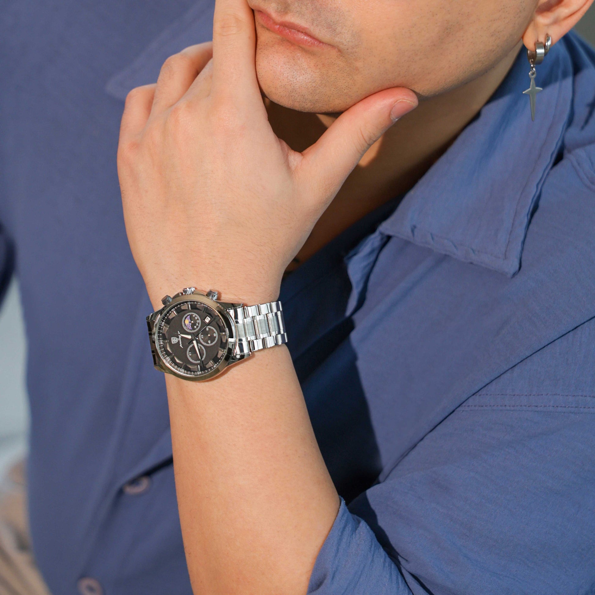 Dominus Stainless Steel Watch Bold Classic Style | Refined Dial Watch With Full Metal Bracelet Neriona