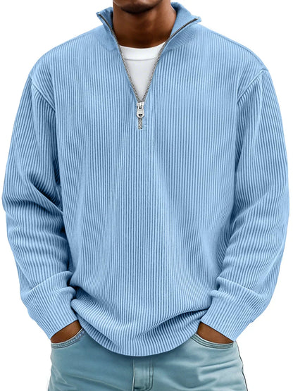 Maverick – Half-Zip Knit Sweater | Men's Casual Pullover For Everyday Comfort Neriona Blue
