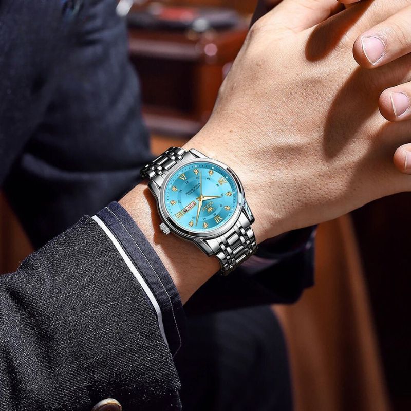 Malité Classic Steel Watch | Refined Everyday Watch With Clean Dial and Gold Accent Bracelet Neriona