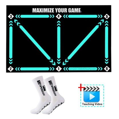 Football Pro Training Mat - Home Soccer Practice System | Ball Control, Dribbling & Skill Training Program for Young Players Neriona