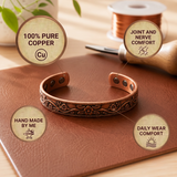 Patricia's Garland Copper Bracelet | Vine Motif Cuff Bracelet Neriona