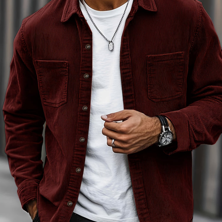 Elias – Ribbed Shacket Jacket | Men's Shirt Jacket for Everyday Layering & Fall Wear