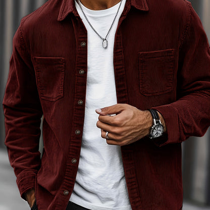 Elias – Ribbed Shacket Jacket | Men's Shirt Jacket for Everyday Layering & Fall Wear