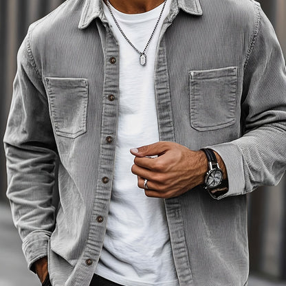 Elias – Ribbed Shacket Jacket | Men's Shirt Jacket for Everyday Layering & Fall Wear