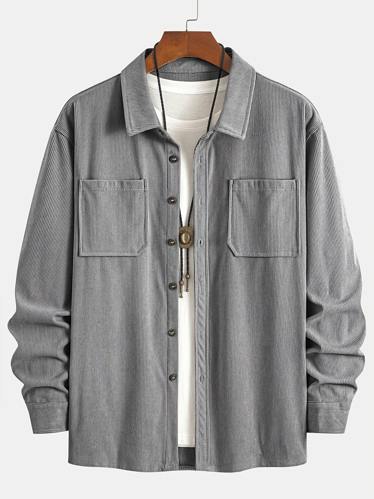 Elias – Ribbed Shacket Jacket | Men's Shirt Jacket for Everyday Layering & Fall Wear