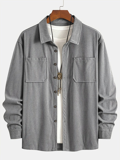 Elias – Ribbed Shacket Jacket | Men's Shirt Jacket for Everyday Layering & Fall Wear