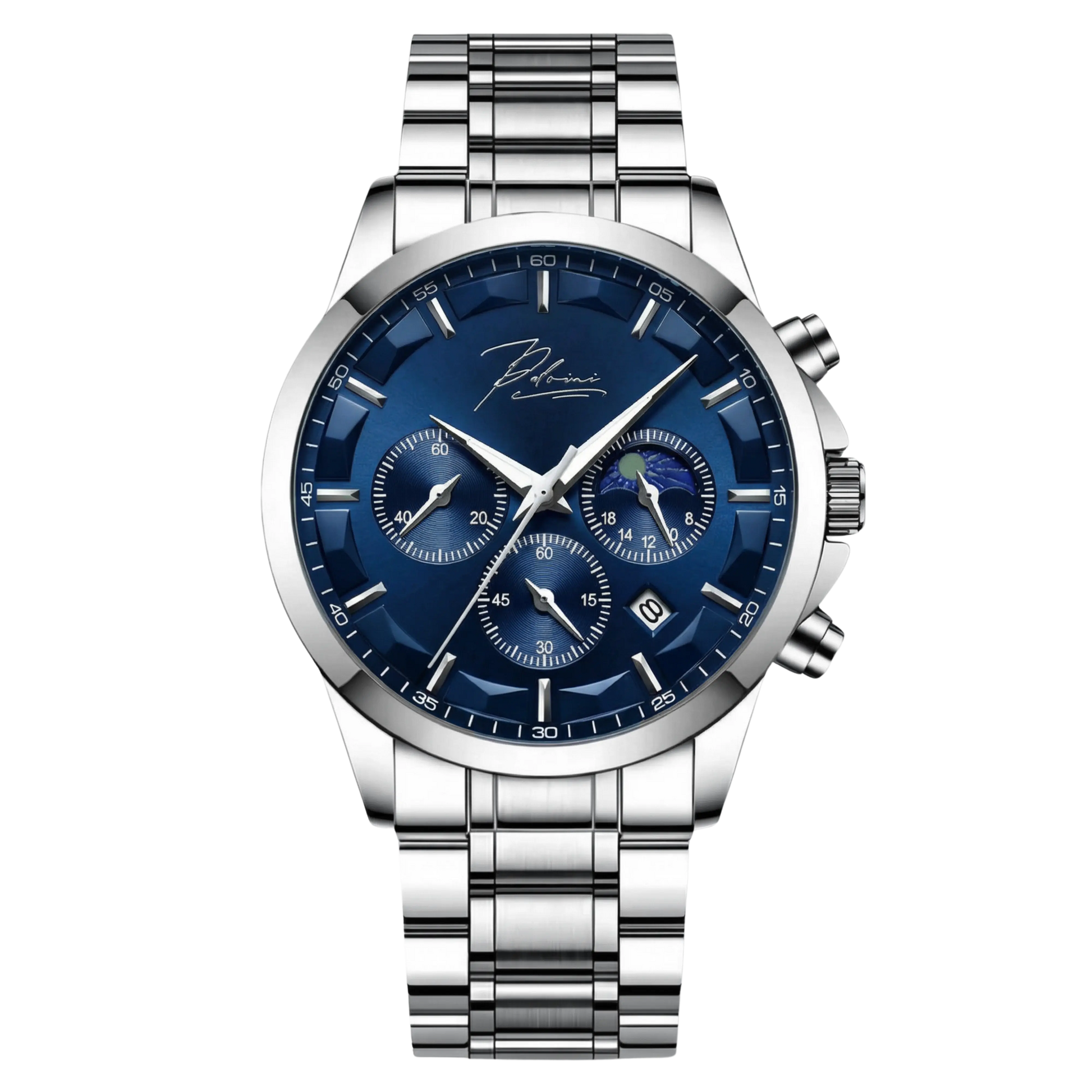 Dominus Stainless Steel Watch Bold Classic Style | Refined Dial Watch With Full Metal Bracelet Neriona Ocean
