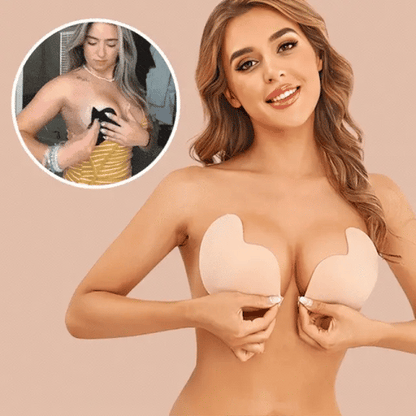 LunaLift™ Invisible Strapless Push Up Bra | Sticky Bra - Reusable Adhesive Bra For Backless Dresses