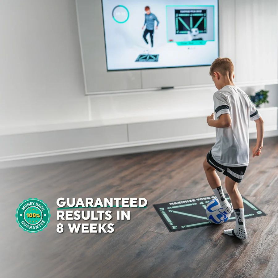 Football Pro Training Mat - Home Soccer Practice System | Ball Control, Dribbling & Skill Training Program for Young Players Neriona