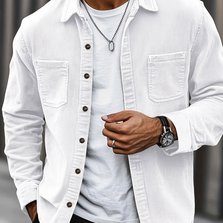 Elias – Ribbed Shacket Jacket | Men's Shirt Jacket for Everyday Layering & Fall Wear
