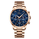 Dominus Stainless Steel Watch Bold Classic Style | Refined Dial Watch With Full Metal Bracelet Neriona Rose Gold Ocean