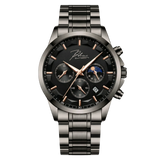 Dominus Stainless Steel Watch Bold Classic Style | Refined Dial Watch With Full Metal Bracelet Neriona Obsidian