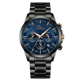 Dominus Stainless Steel Watch Bold Classic Style | Refined Dial Watch With Full Metal Bracelet Neriona Obsidian Ocean
