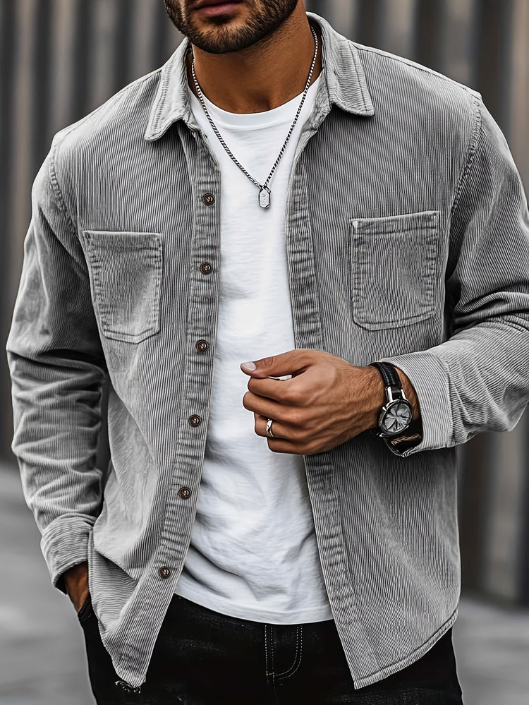 Elias – Ribbed Shacket Jacket | Men's Shirt Jacket for Everyday Layering & Fall Wear