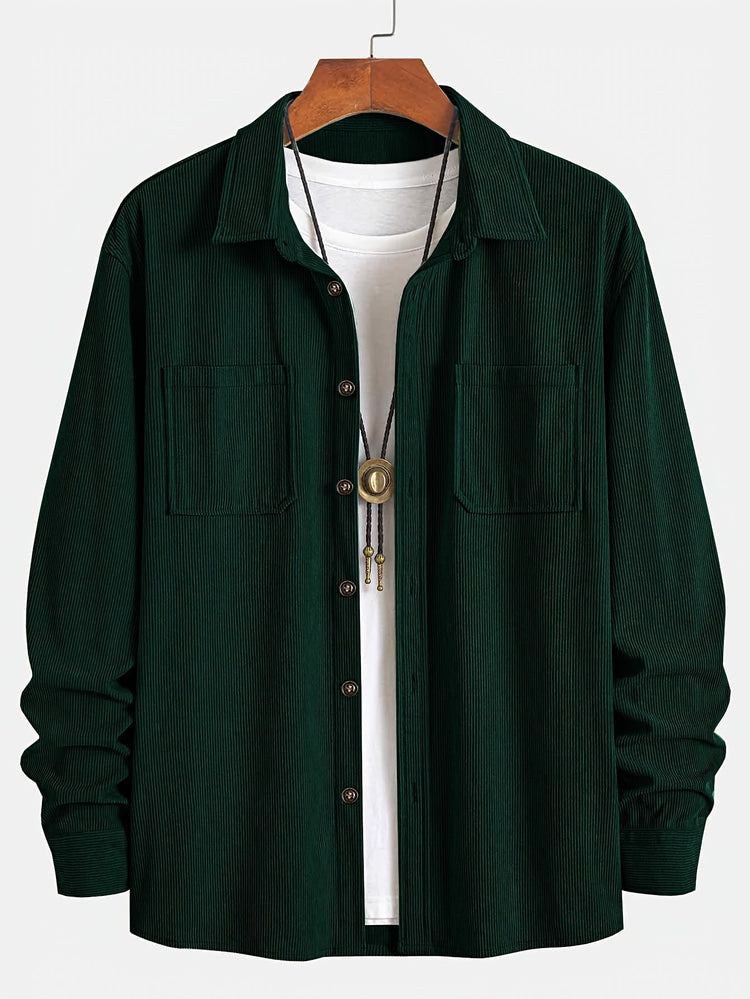 Elias – Ribbed Shacket Jacket | Men's Shirt Jacket for Everyday Layering & Fall Wear