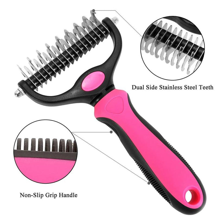 Professional Pet Grooming Brush | Deshedding Tool For Dogs & Cats With Thick Coats
