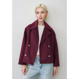 Charlotte – Cropped Double-Breasted Jacket | Classic Short Jacket For Everyday Elegance Neriona Red