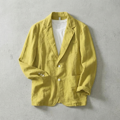 Theo – Lightweight Linen Blazer | Men's Classic Lapel Layering Jacket for Everyday Style