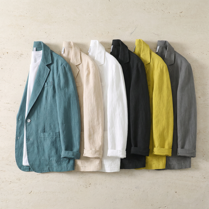 Theo – Lightweight Linen Blazer | Men's Classic Lapel Layering Jacket for Everyday Style