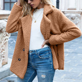 Charlotte – Teddy Button Coat | Warm Fleece Button Jacket For Women Neriona Camel