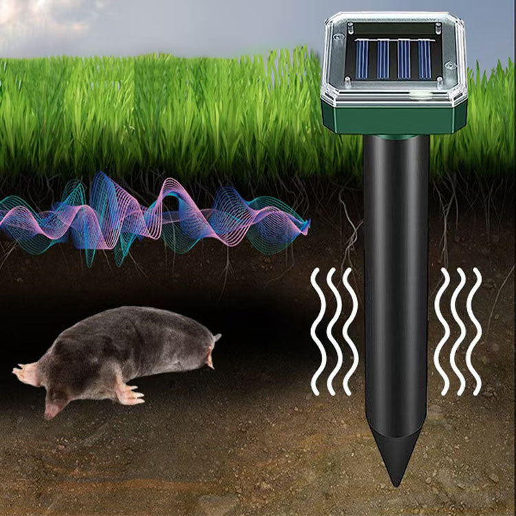 Solar Ultrasonic Rodent Repeller - Outdoor & Waterproof | Rat Deterrent For Gardens & Yards