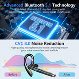 Business Bluetooth Headset – Wireless Noise Cancelling Earpiece | Dual Mic Hands Free Headset for Office, Calls & Everyday Use Neriona