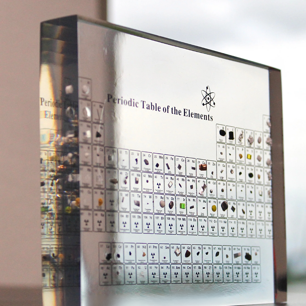 Periodic Table with Real Elements | Illuminated Acrylic Element Table for Desk Decor Office and Science Gifts Neriona