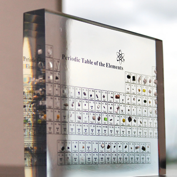 Periodic Table with Real Elements | Illuminated Acrylic Element Table for Desk Decor Office and Science Gifts Neriona