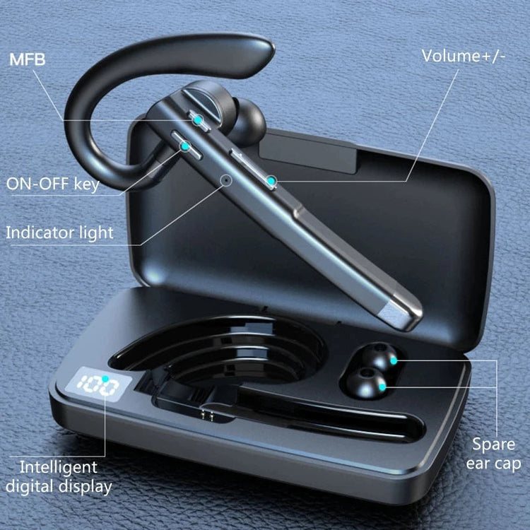 Business Bluetooth Headset – Wireless Noise Cancelling Earpiece | Dual Mic Hands Free Headset for Office, Calls & Everyday Use Neriona