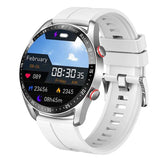 Non-Invasive Blood Glucose Test Smartwatch | Bluetooth Calling Fitness Watch with Heart Rate, Sleep and Health Monitoring Neriona Silver Silicon Strap
