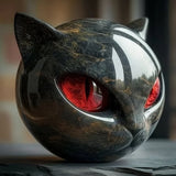 Velora – Black Cat Head Sculpture | Modern Resin Cat Statue For Home & Desk Decor