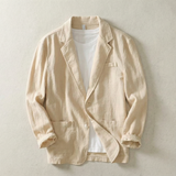 Theo – Lightweight Linen Blazer | Men's Classic Lapel Layering Jacket for Everyday Style