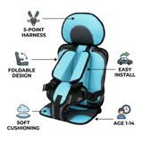 Neriona – Portable & Foldable Child Car Booster Seat | Compact Travel Seat With 5-Point Harness