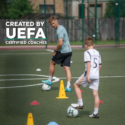 Football Pro Training Mat - Home Soccer Practice System | Ball Control, Dribbling & Skill Training Program for Young Players Neriona