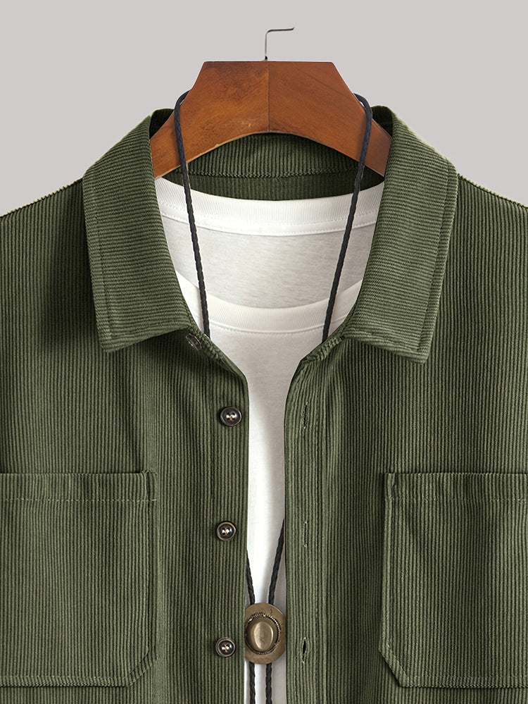 Elias – Ribbed Shacket Jacket | Men's Shirt Jacket for Everyday Layering & Fall Wear