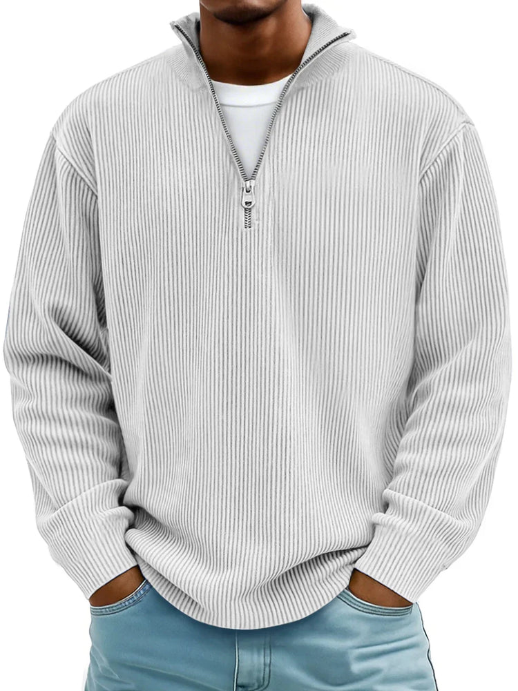 Maverick – Half-Zip Knit Sweater | Men's Casual Pullover For Everyday Comfort Neriona White