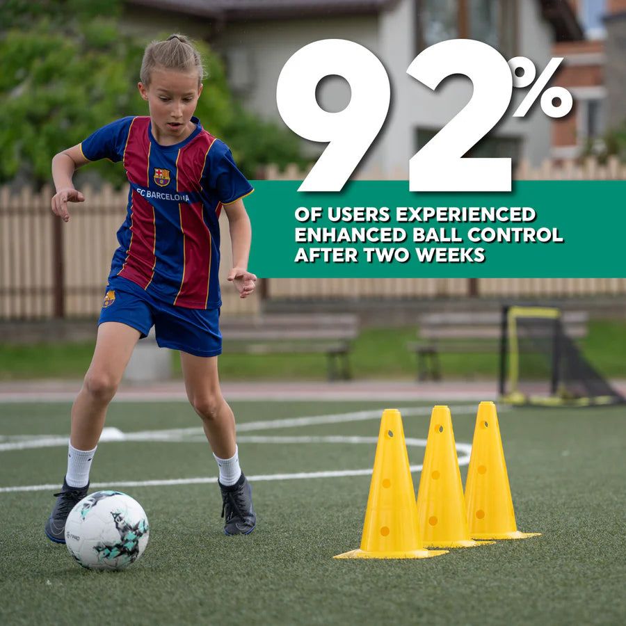 Football Pro Training Mat - Home Soccer Practice System | Ball Control, Dribbling & Skill Training Program for Young Players Neriona