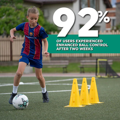 Football Pro Training Mat - Home Soccer Practice System | Ball Control, Dribbling & Skill Training Program for Young Players Neriona