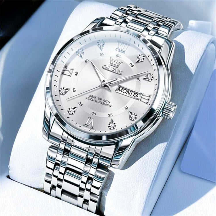 Malité Classic Steel Watch | Refined Everyday Watch With Clean Dial and Gold Accent Bracelet Neriona Silver White