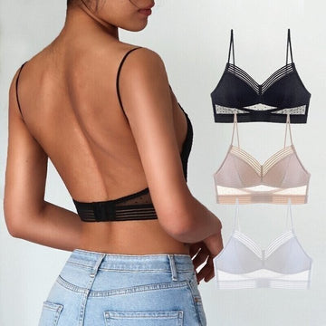Charlotte – Low Back Wireless Lifting Lace Bra | Invisible Lift For Everyday Comfort Neriona WHITE