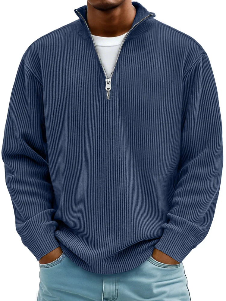Maverick – Half-Zip Knit Sweater | Men's Casual Pullover For Everyday Comfort Neriona Marine Blue