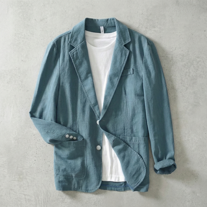 Theo – Lightweight Linen Blazer | Men's Classic Lapel Layering Jacket for Everyday Style