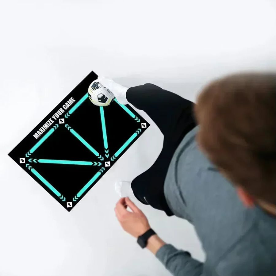 Football Pro Training Mat - Home Soccer Practice System | Ball Control, Dribbling & Skill Training Program for Young Players Neriona