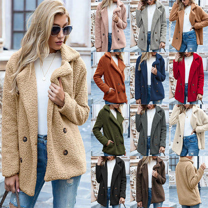 Charlotte – Teddy Button Coat | Warm Fleece Button Jacket For Women Neriona