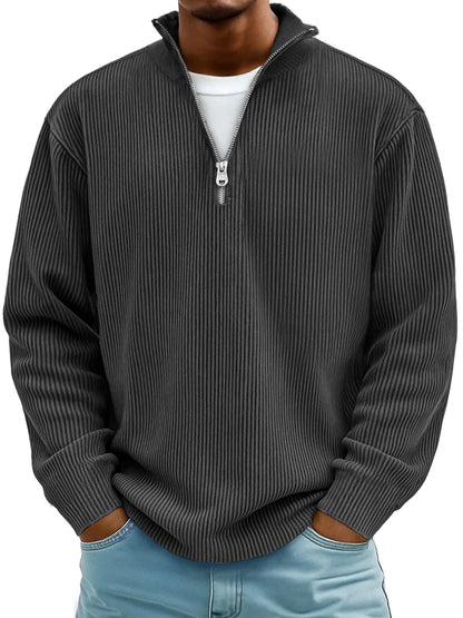 Maverick – Half-Zip Knit Sweater | Men's Casual Pullover For Everyday Comfort Neriona Black